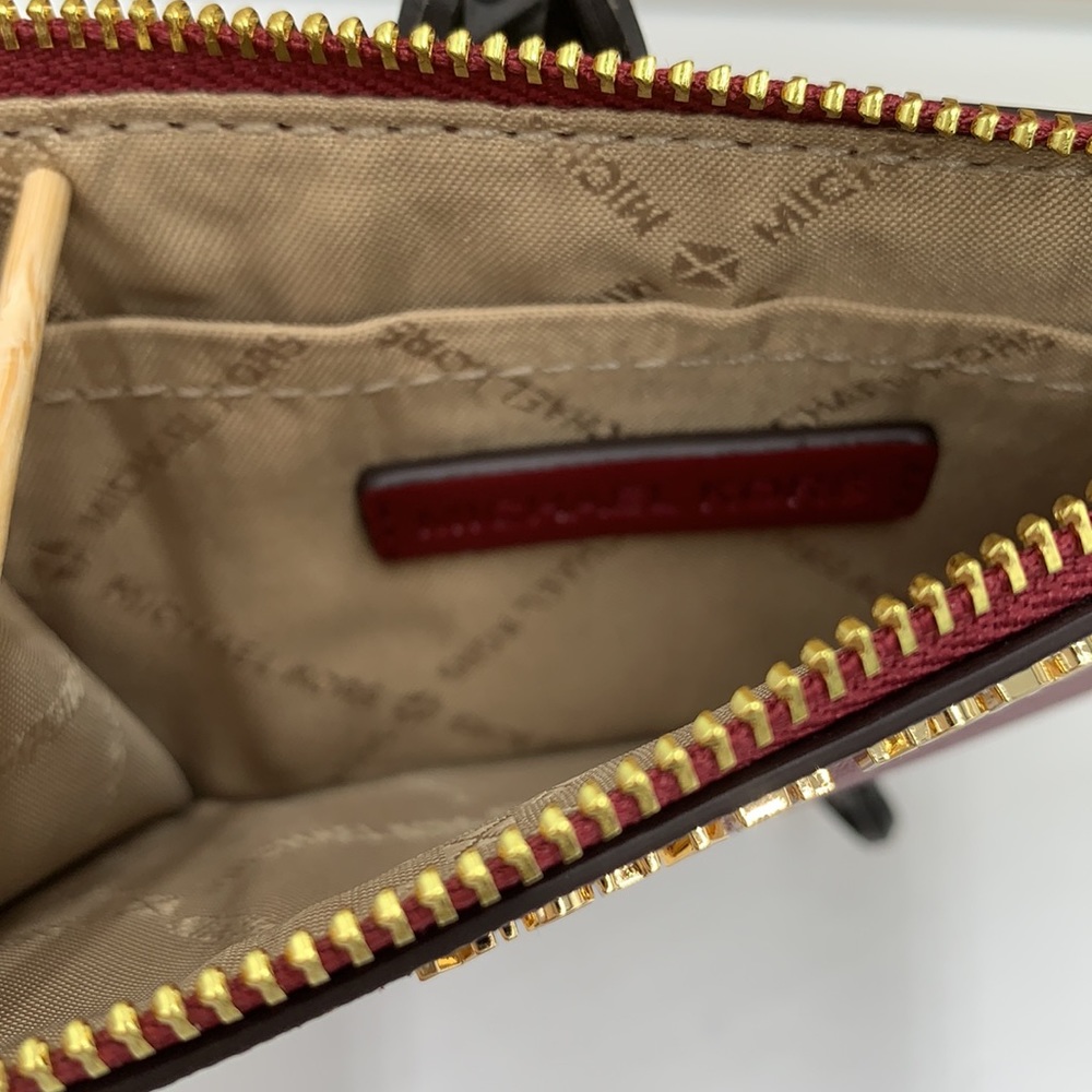 MICHAEL KORS SMALL TOP ZIP COINPOUCH WITH ID CARD MULBERRY COLOR - Picture 12 of 12